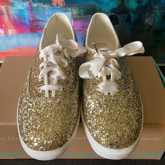 Keds x kate spade new york Champion Glitter, Platinum Gold - Picture 5 of 5